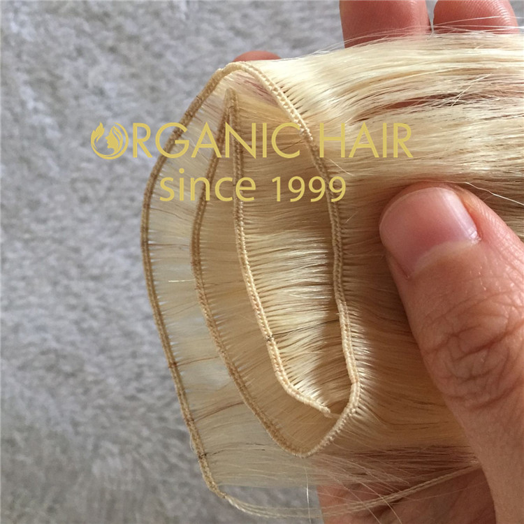 Show you the details of handtied weft : 22inches ,12.5g per weft , width 12inches C66